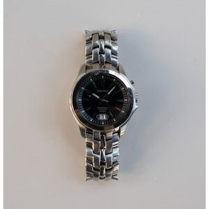 Seiko Perpetual Calendar 40mm Black Dial Watch 6A32-00P0 Needs Winder + Battery